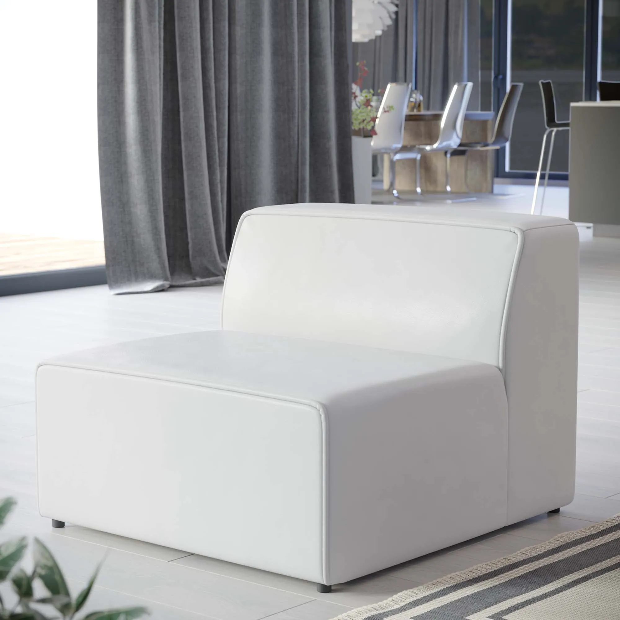 Mingle Vegan Leather Armless Chair by Modway
