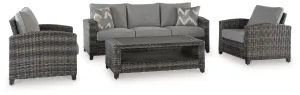 Oasis Court Gray Sofa, Chairs, Table Set