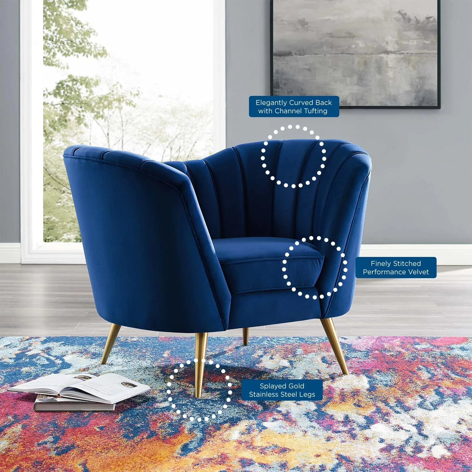 Opportunity Performance Velvet Armchair by Modway