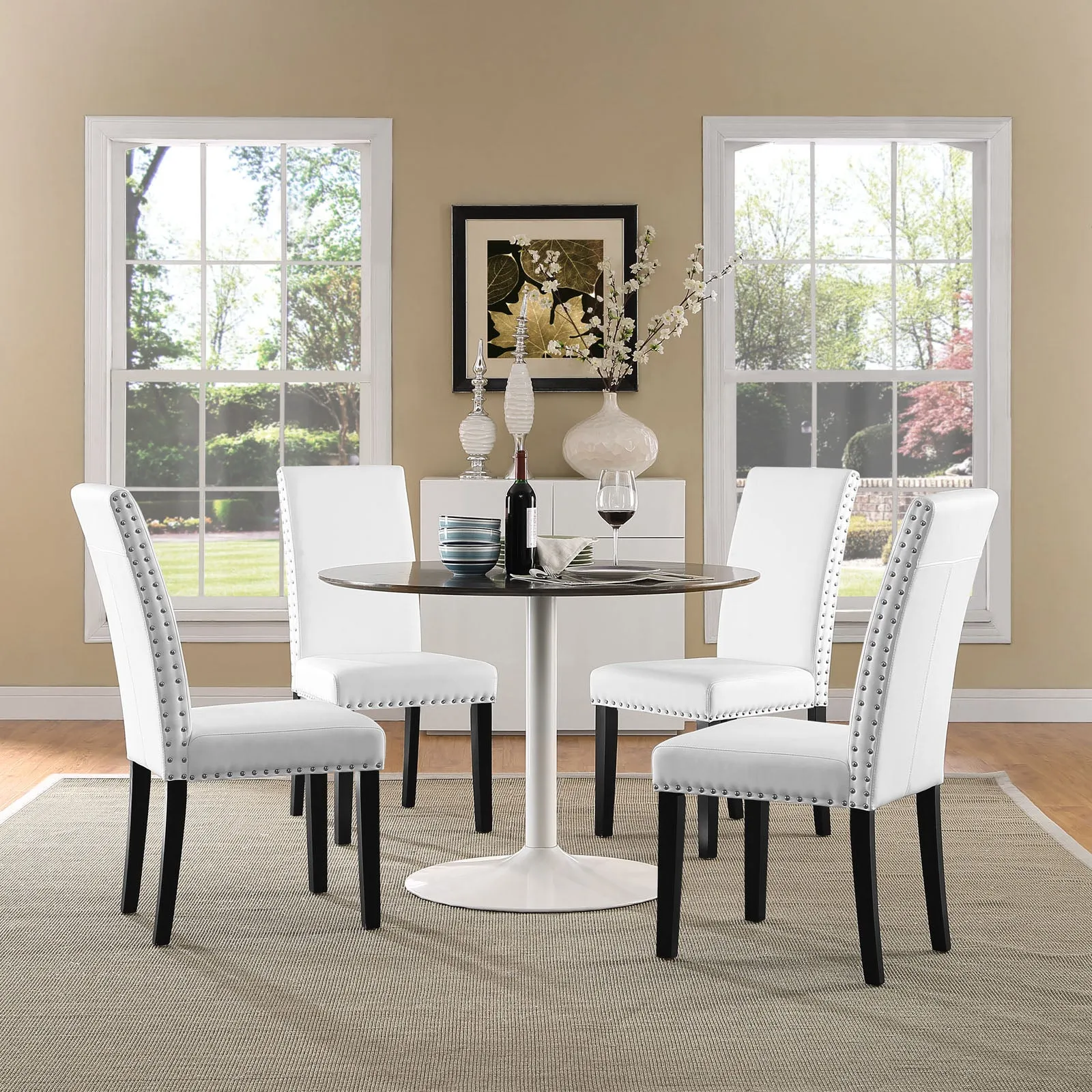 Parcel Dining Faux Leather Side Chair by Modway