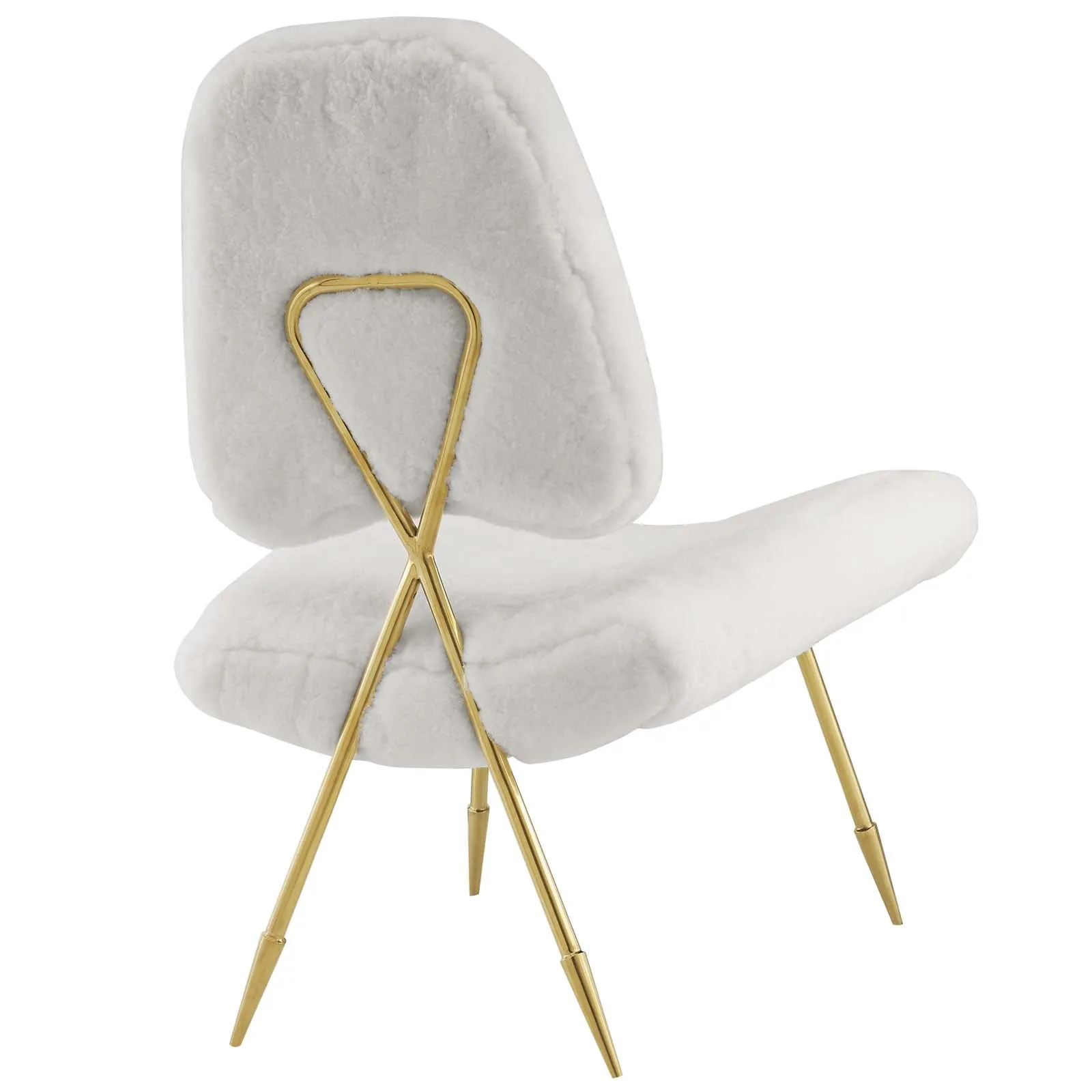 Ponder Upholstered Sheepskin Fur Lounge Chair by Modway