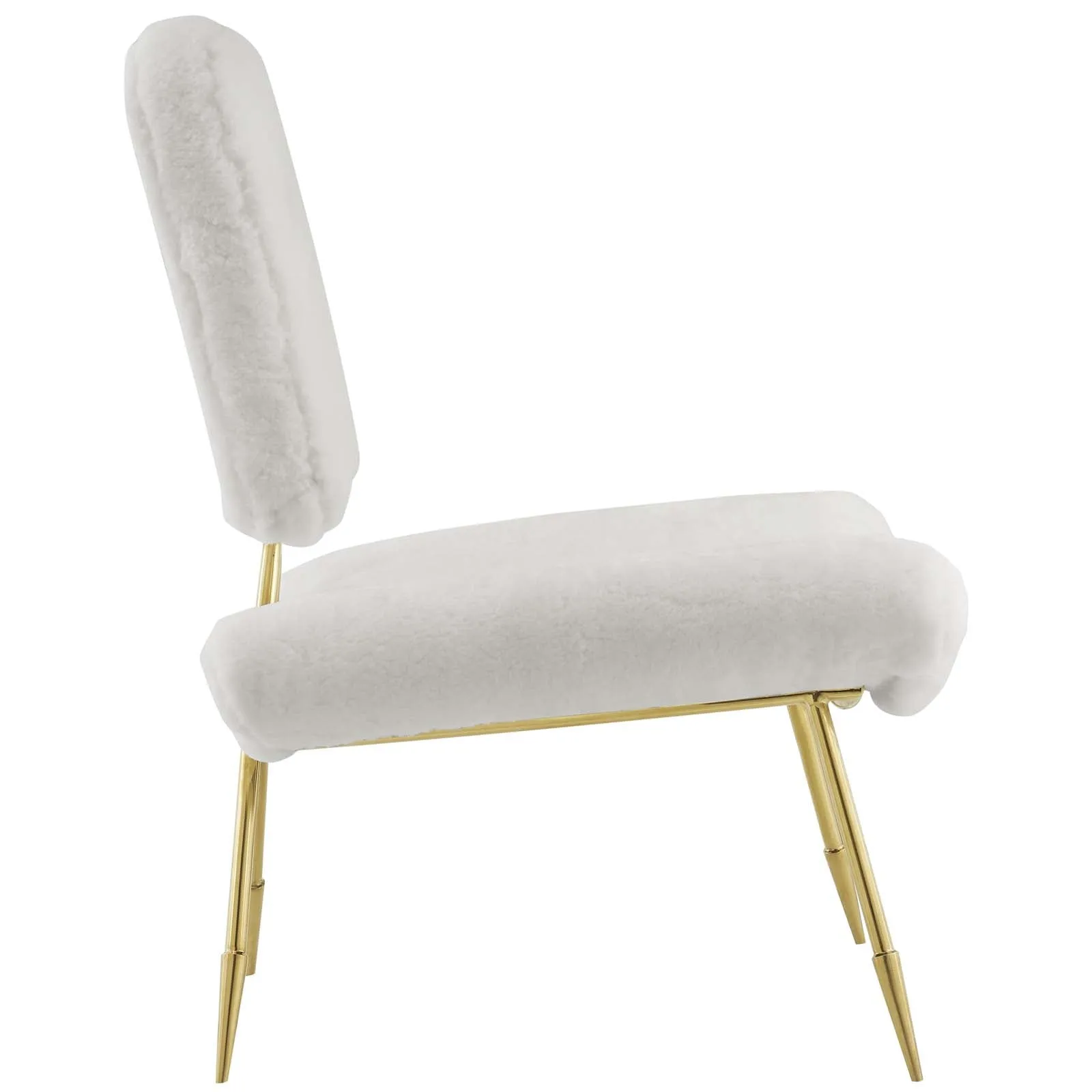 Ponder Upholstered Sheepskin Fur Lounge Chair by Modway