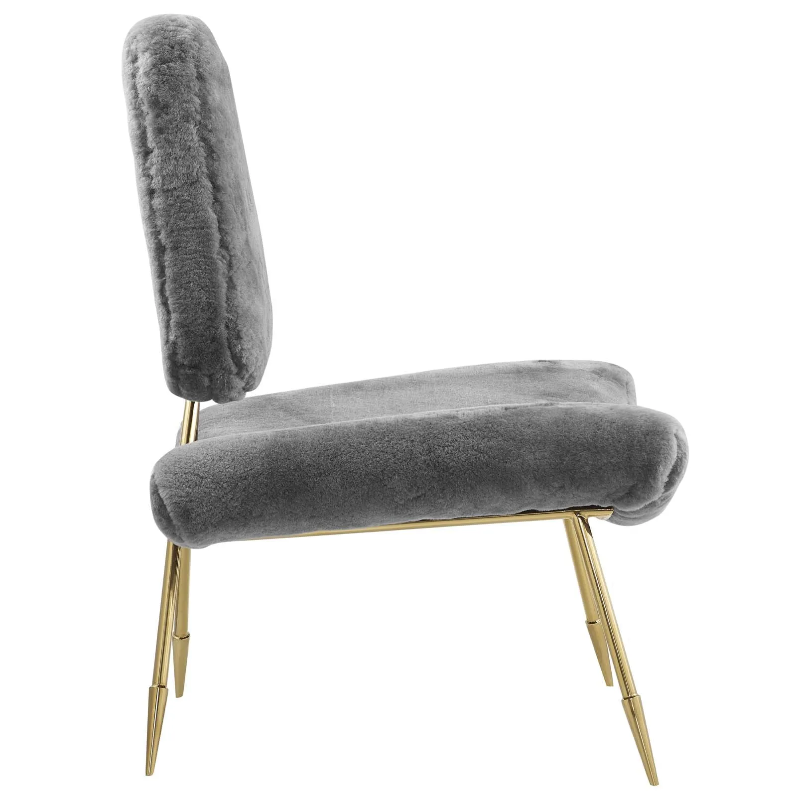 Ponder Upholstered Sheepskin Fur Lounge Chair by Modway