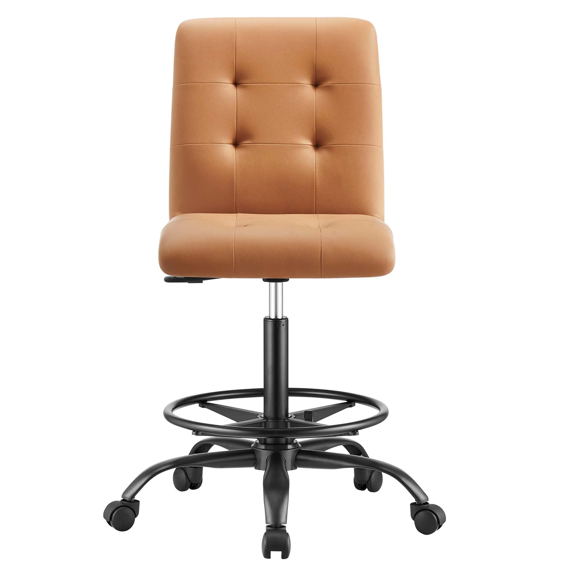 Prim Armless Vegan Leather Drafting Chair by Modway