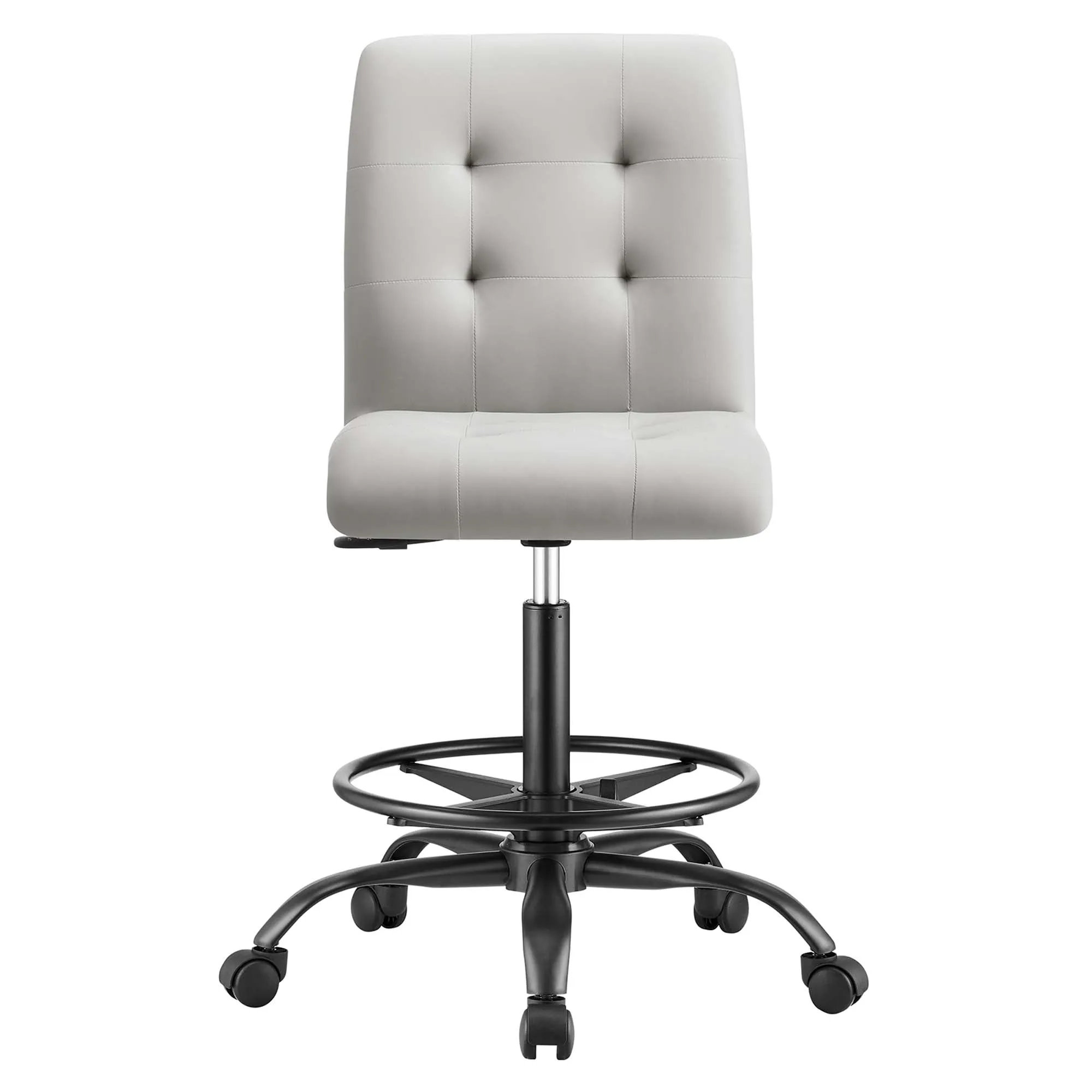 Prim Armless Vegan Leather Drafting Chair by Modway