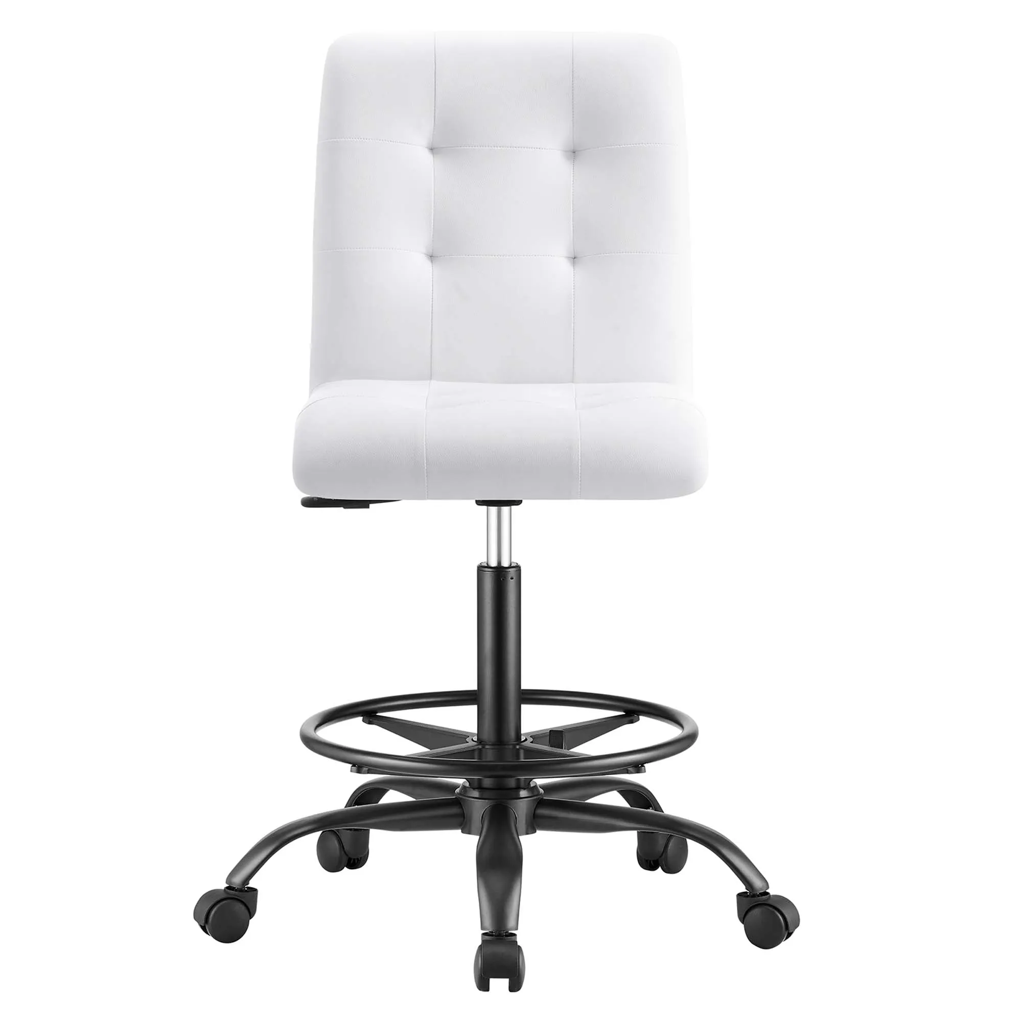 Prim Armless Vegan Leather Drafting Chair by Modway