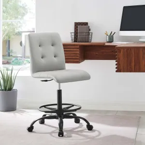 Prim Armless Vegan Leather Drafting Chair by Modway