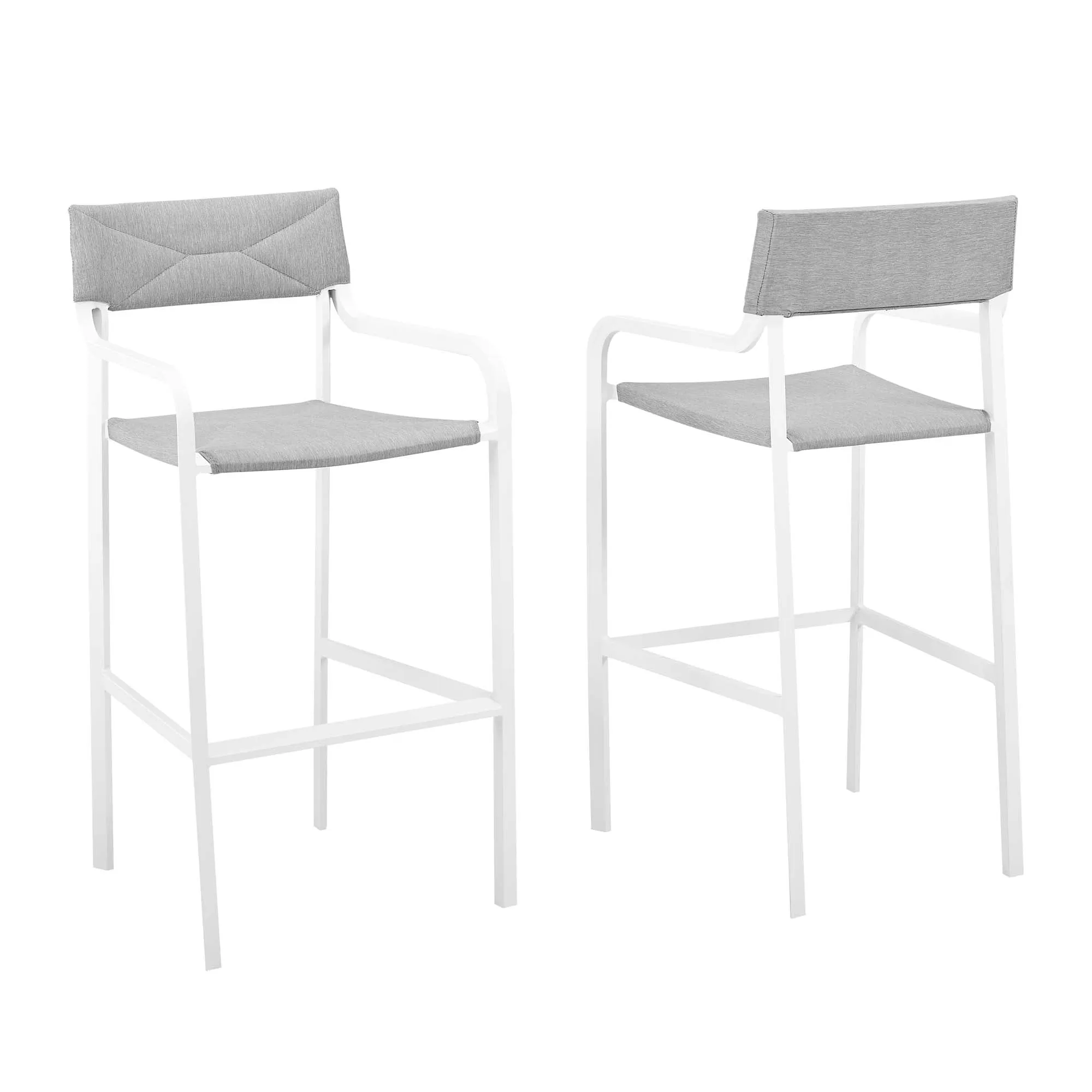 Raleigh Outdoor Patio Aluminum Bar Stool Set of 2 by Modway