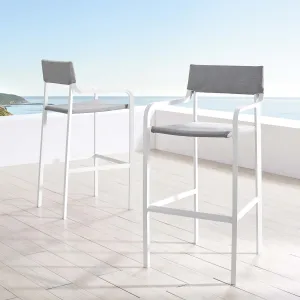 Raleigh Outdoor Patio Aluminum Bar Stool Set of 2 by Modway