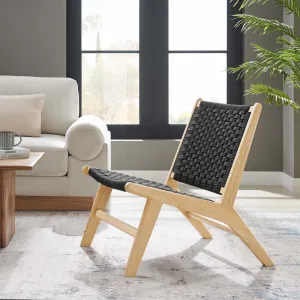 Saoirse Woven Rope Wood Accent Lounge Chair by Modway