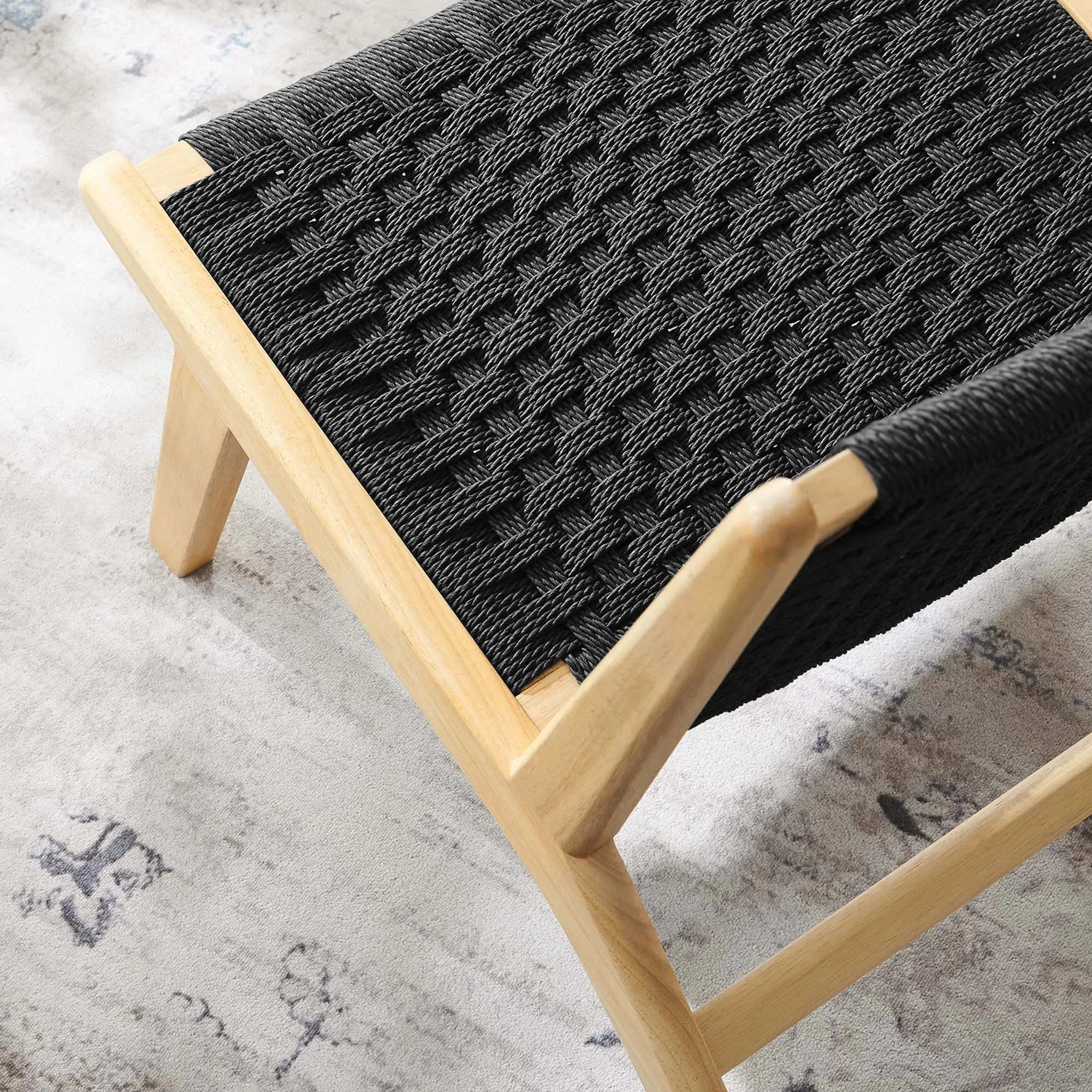Saoirse Woven Rope Wood Accent Lounge Chair by Modway