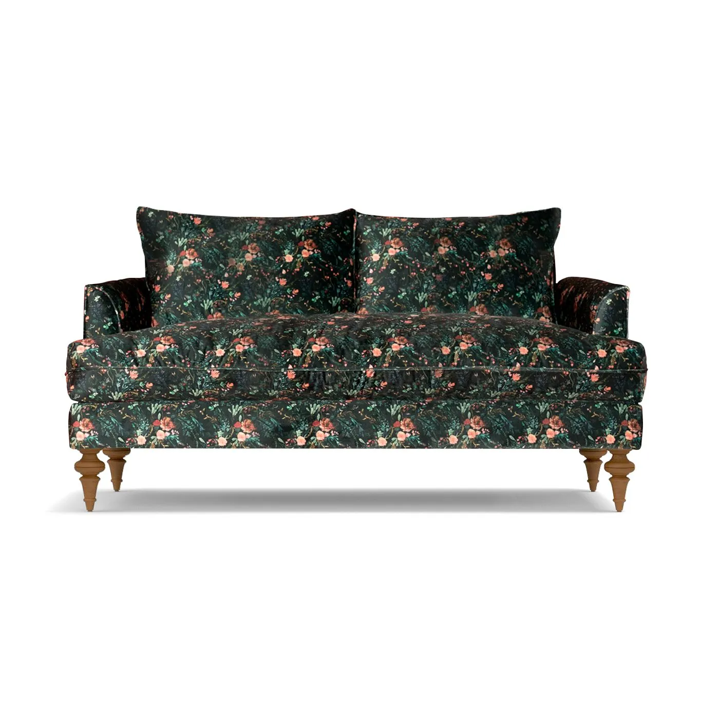 Saxon Apartment Size Sofa in MIDNIGHT BLOOM