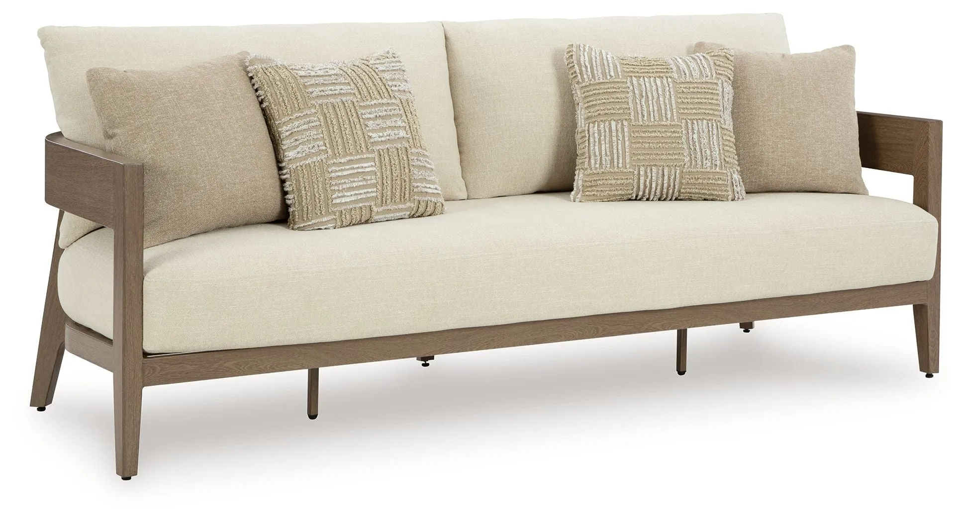 Serene Bay Dark Brown / White Sofa With Cushion