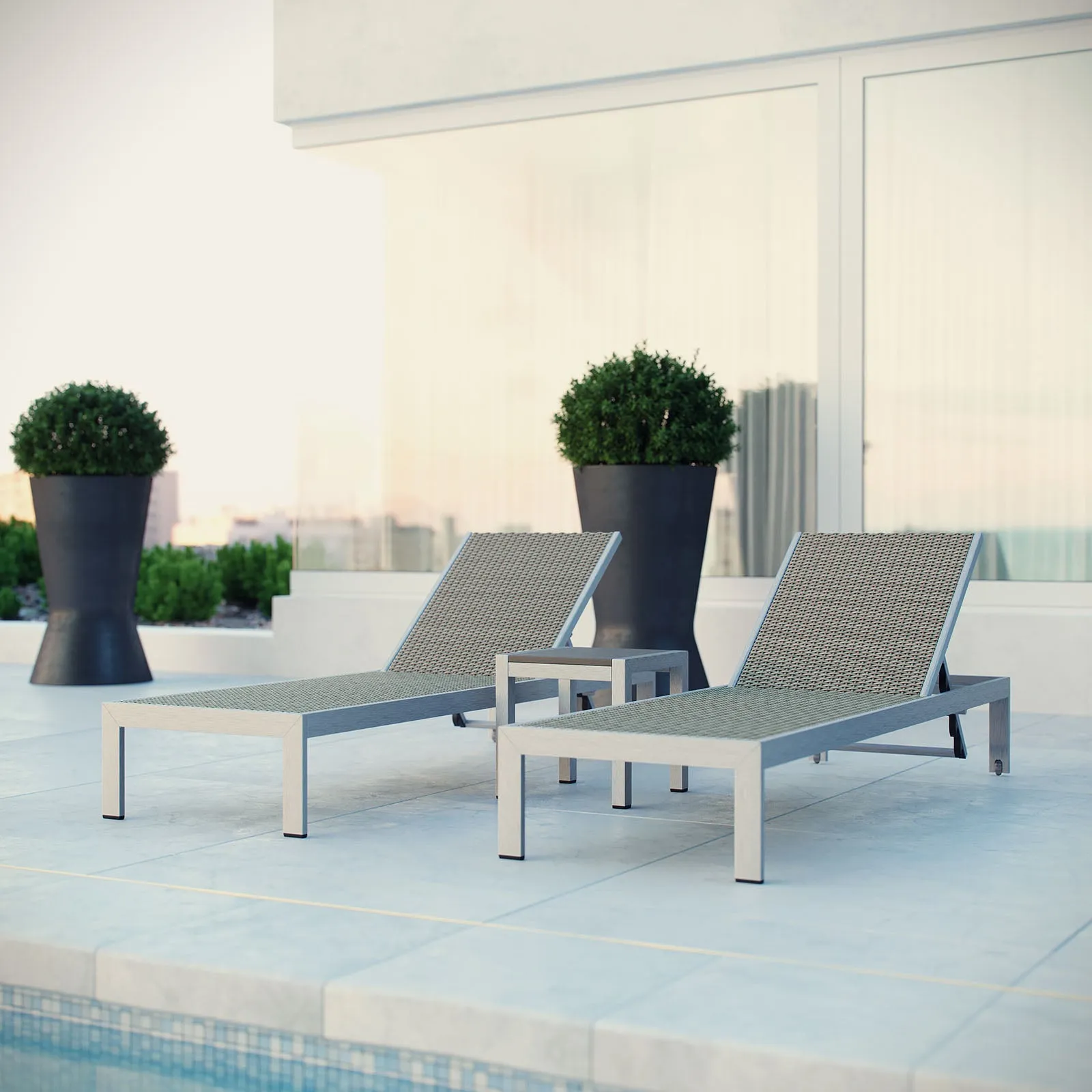 Shore 3 Piece Outdoor Patio Aluminum Set by Modway