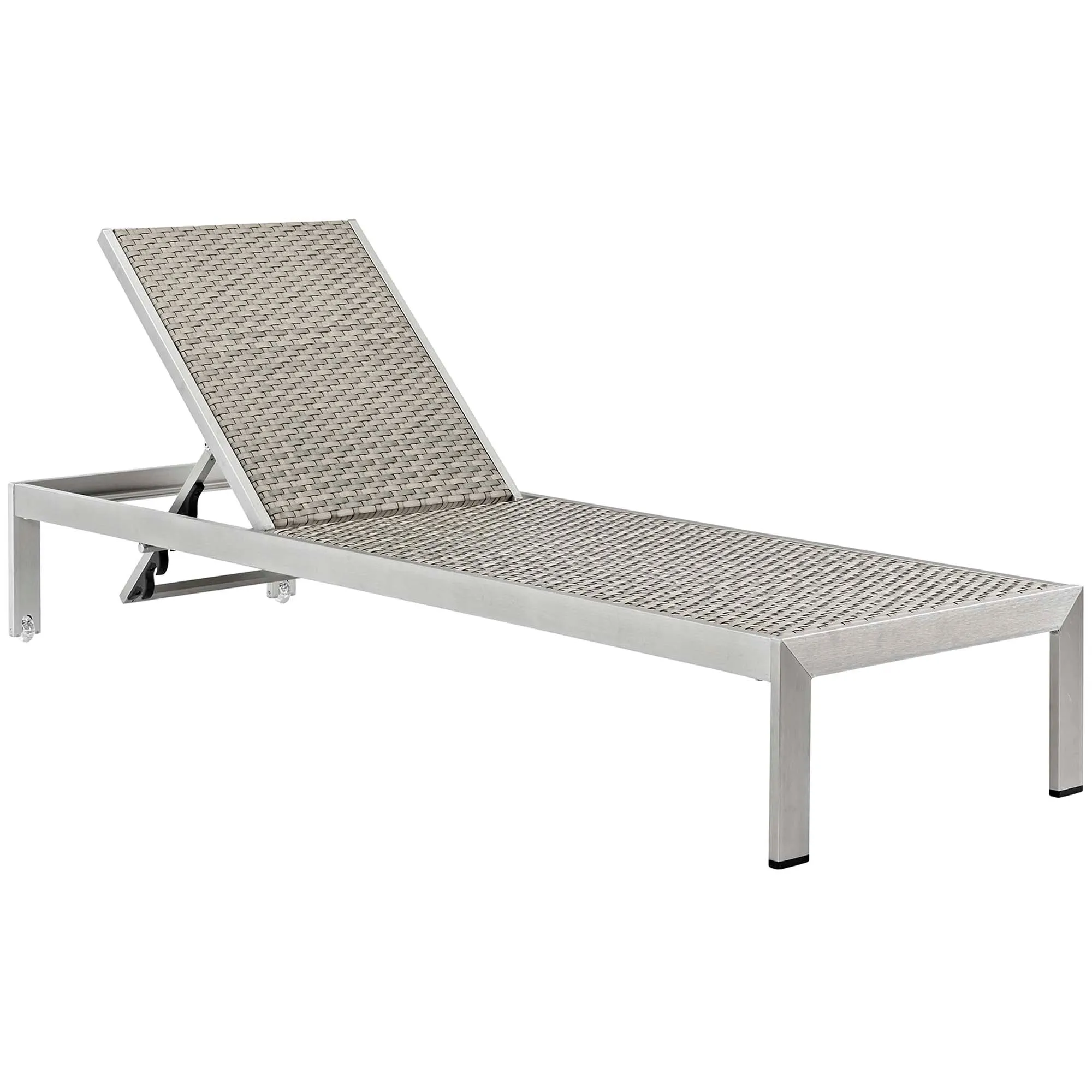 Shore Outdoor Patio Aluminum Chaise with Cushions by Modway