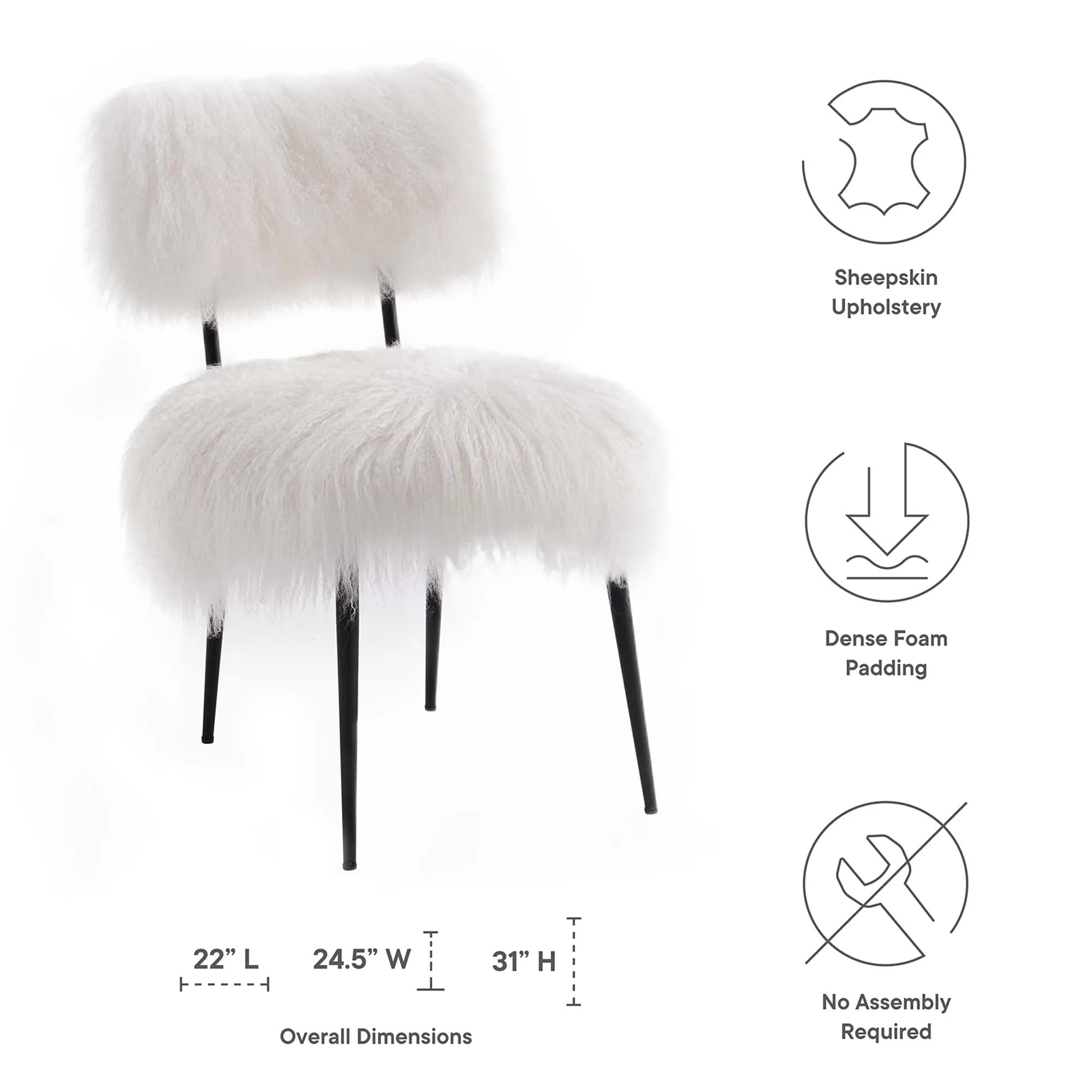 Skylar Sheepskin Chair by Modway