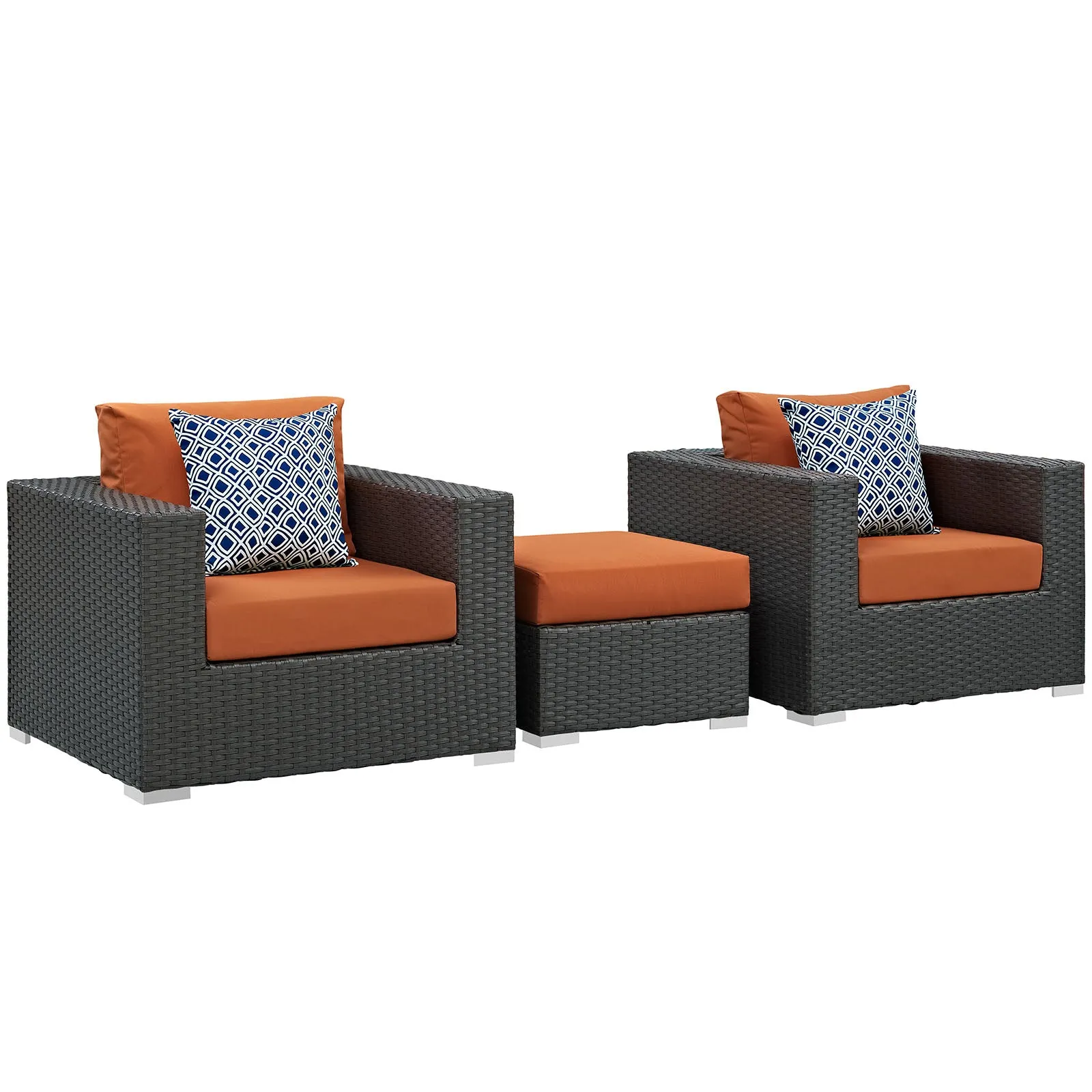 Sojourn 3 Piece Outdoor Patio Sunbrella® Sectional Set by Modway