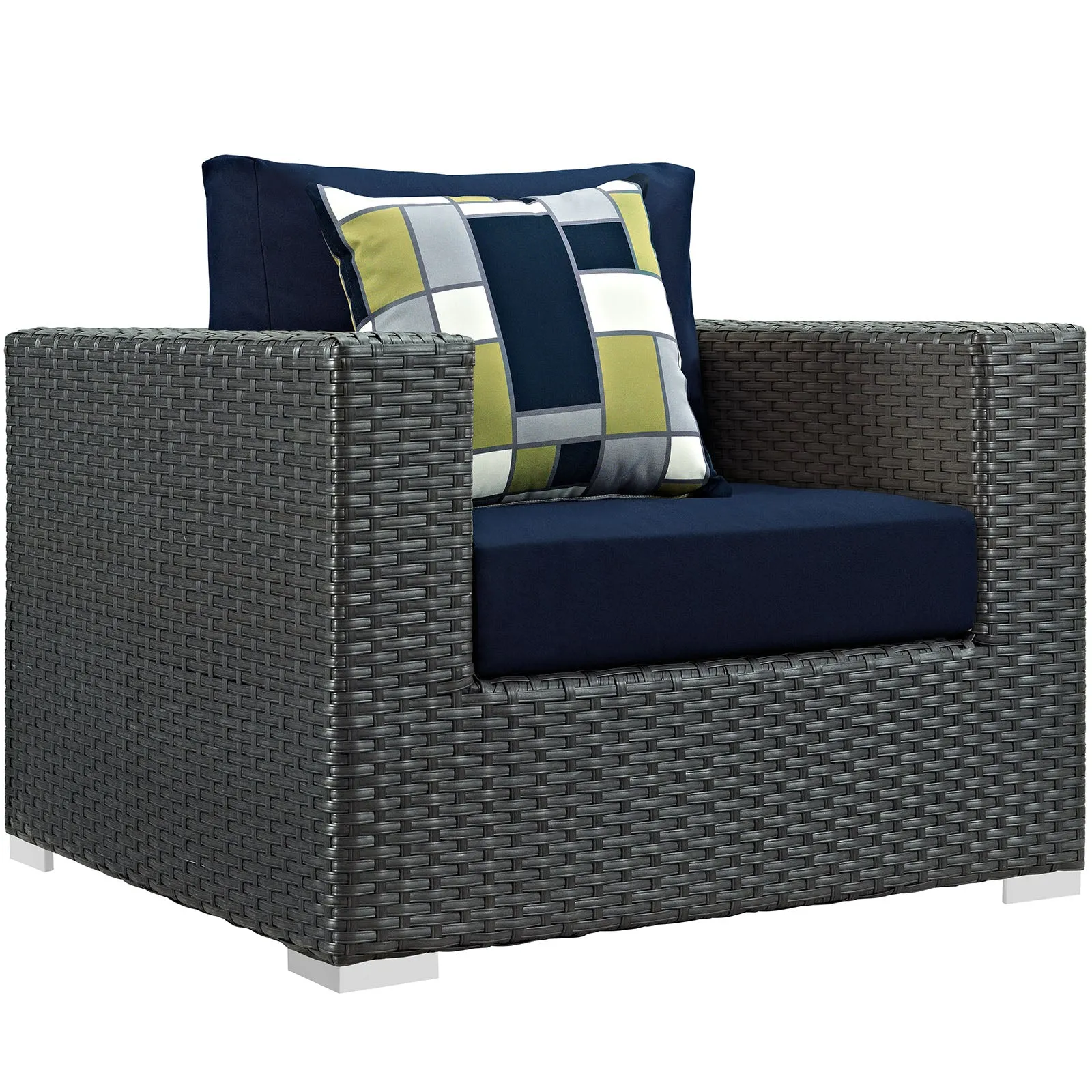 Sojourn 3 Piece Outdoor Patio Sunbrella® Sectional Set by Modway