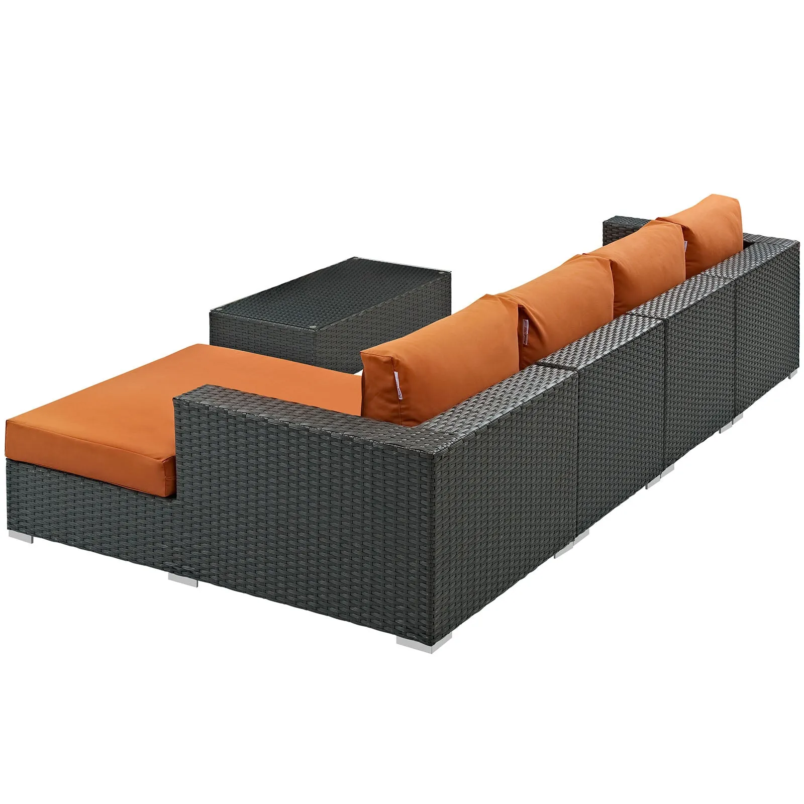 Sojourn 5 Piece Outdoor Patio Sunbrella® Sectional Set by Modway