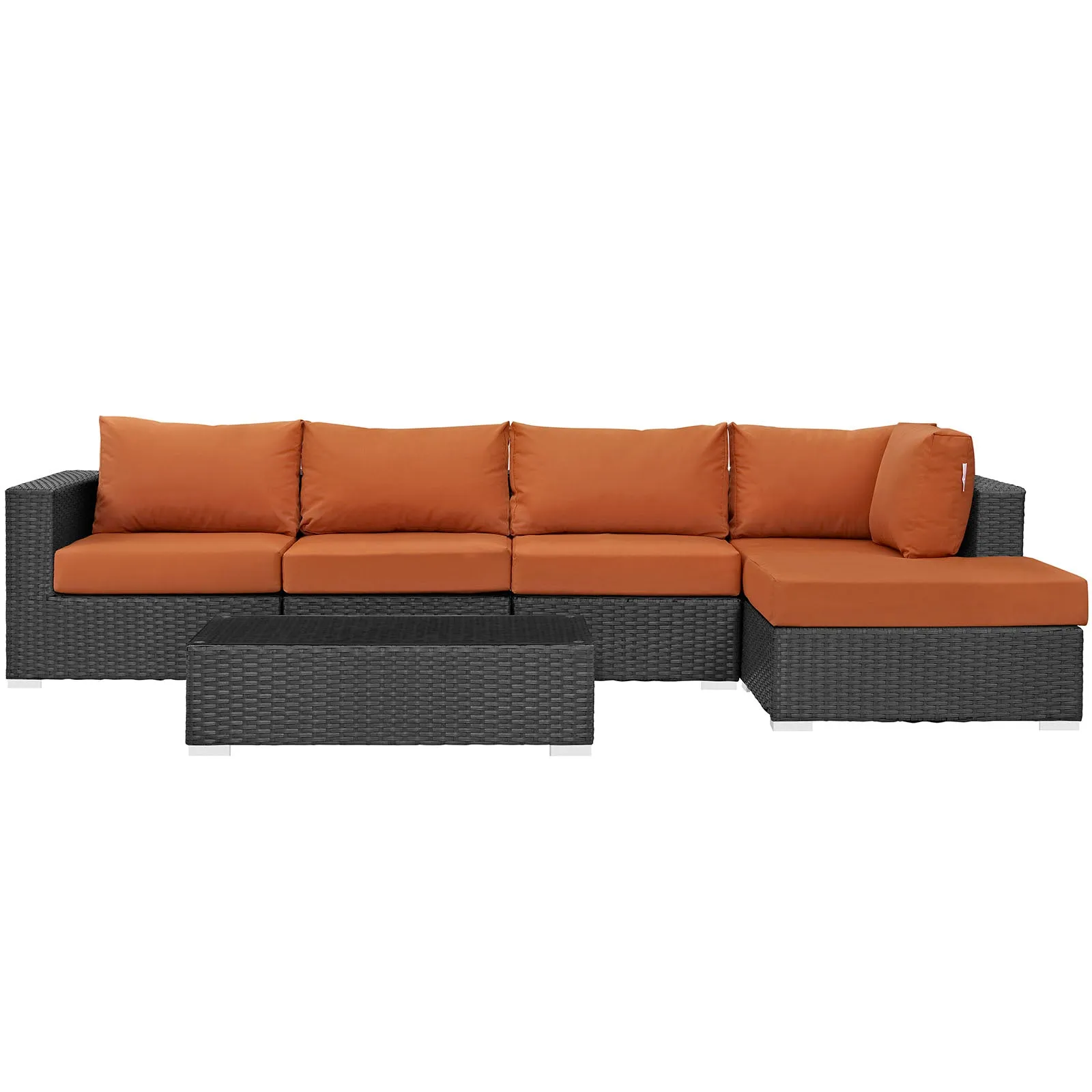 Sojourn 5 Piece Outdoor Patio Sunbrella® Sectional Set by Modway