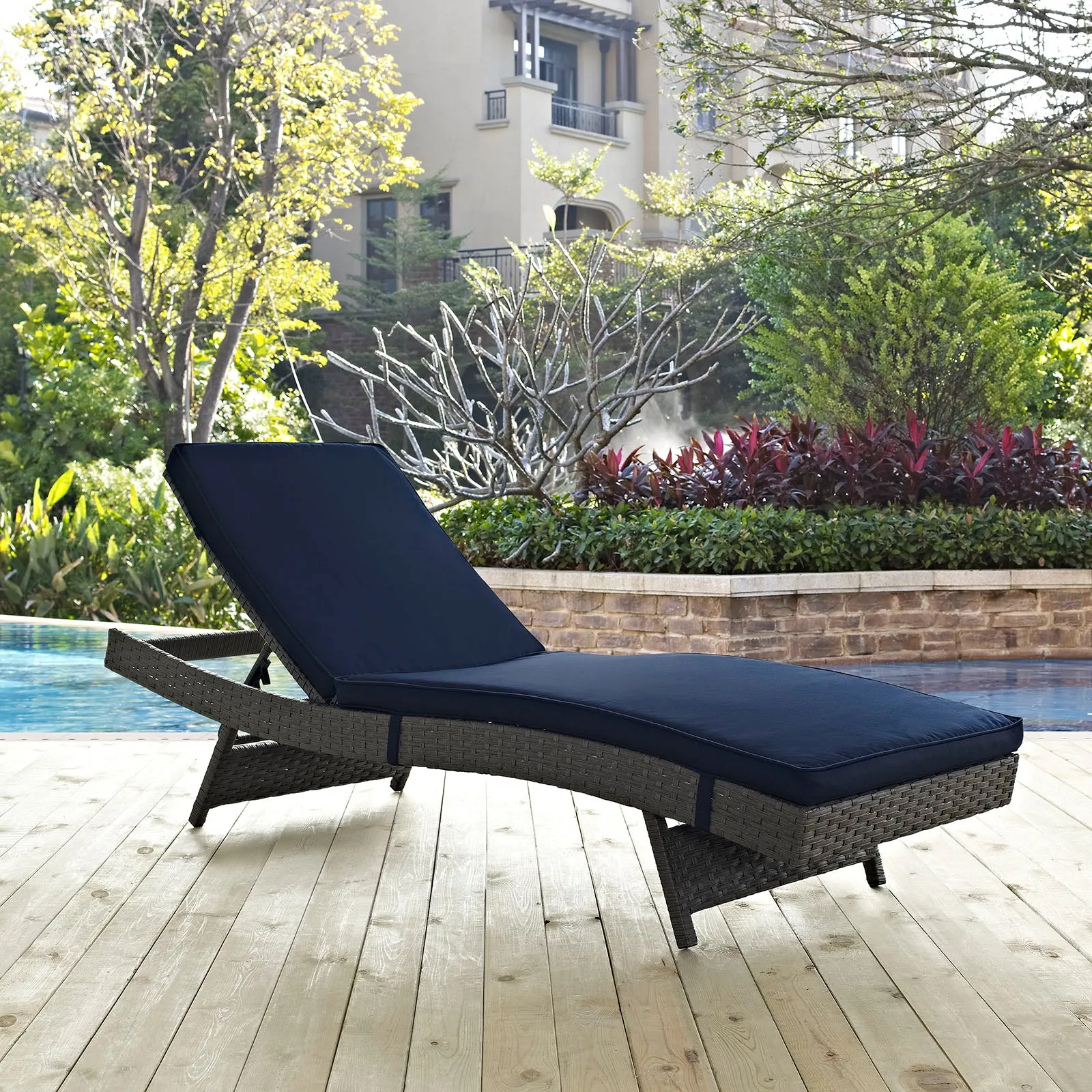 Sojourn Outdoor Patio Sunbrella® Chaise by Modway