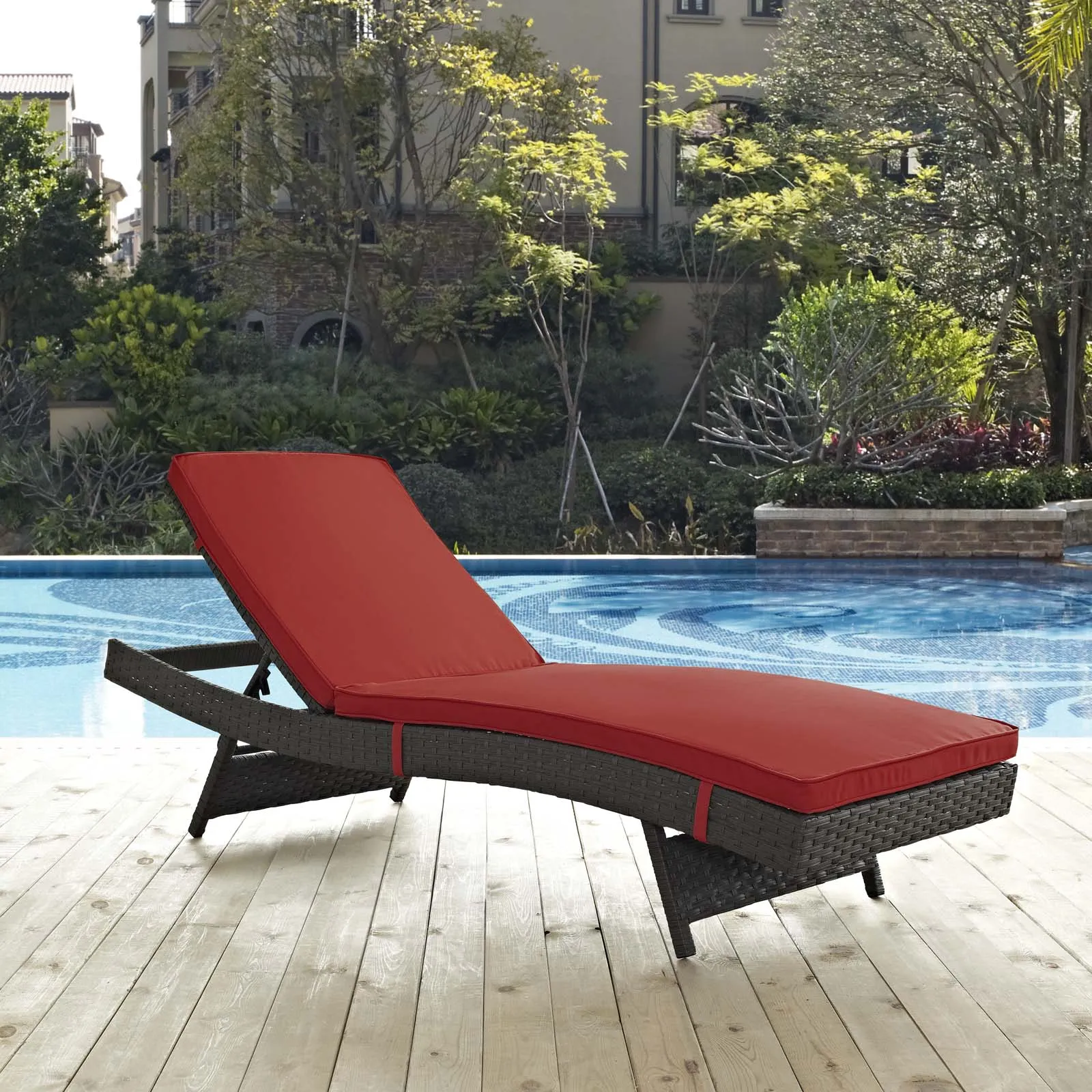 Sojourn Outdoor Patio Sunbrella® Chaise by Modway