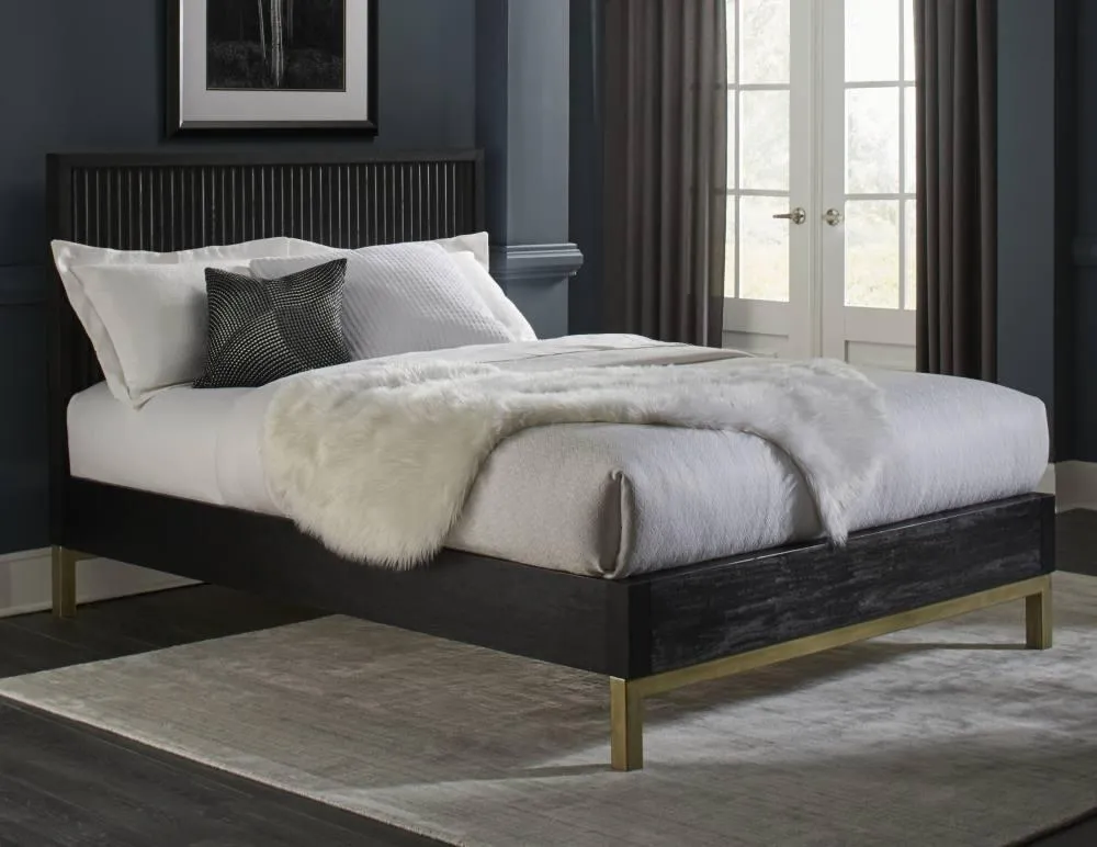 Westmont Low Profile Platform Bed BLACK/BRUSHED STEEL